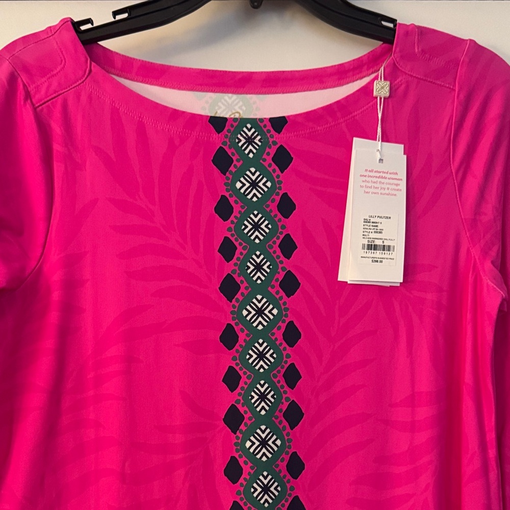 Lilly Pulitzer Vibrant Pink Tropical Long Sleeve Dress - Picture 5 of 7